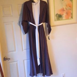 Brown batwing shimmer kimono abaya